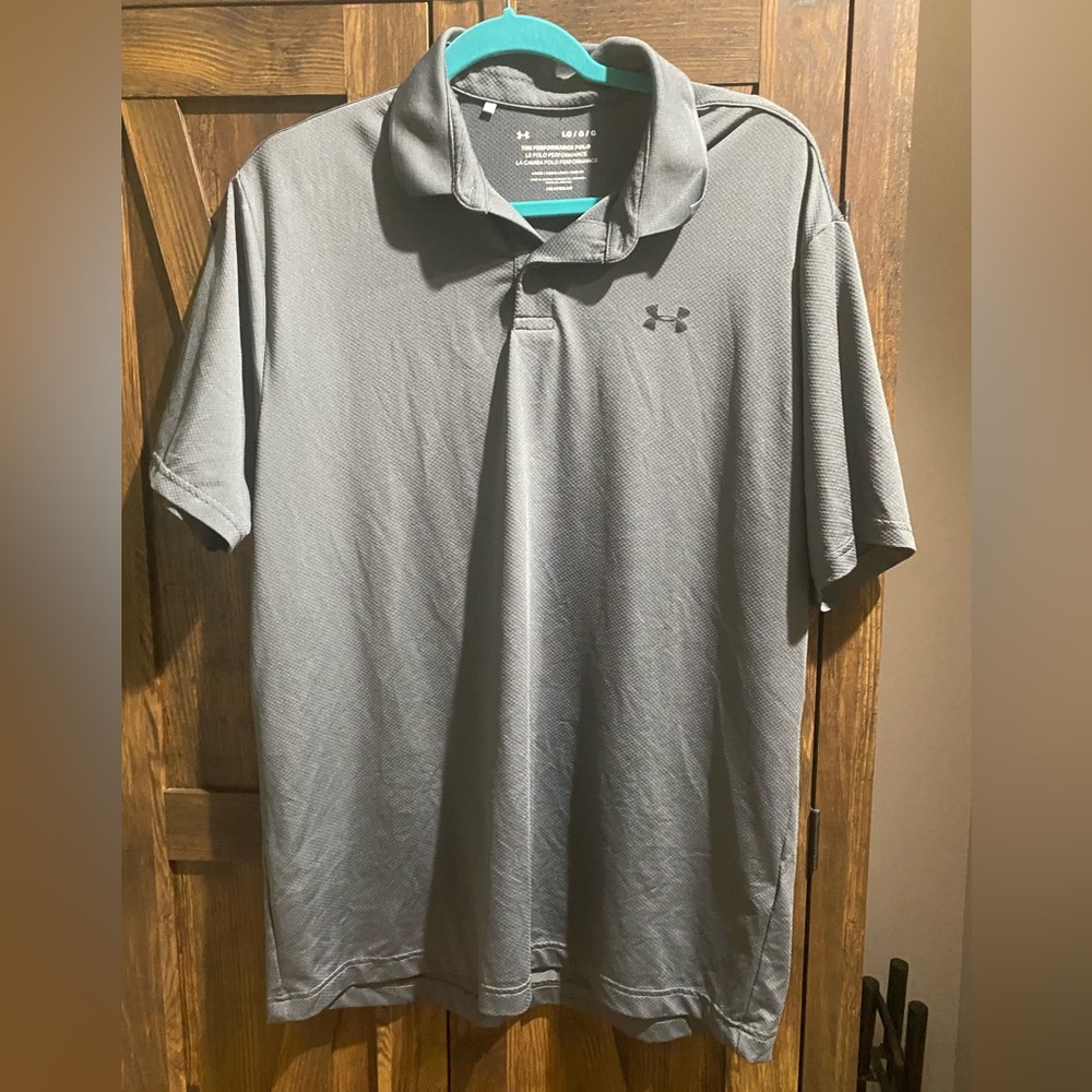 Under Armour Polo Gray Size L The Performance Polo Loose Heatgear EUC